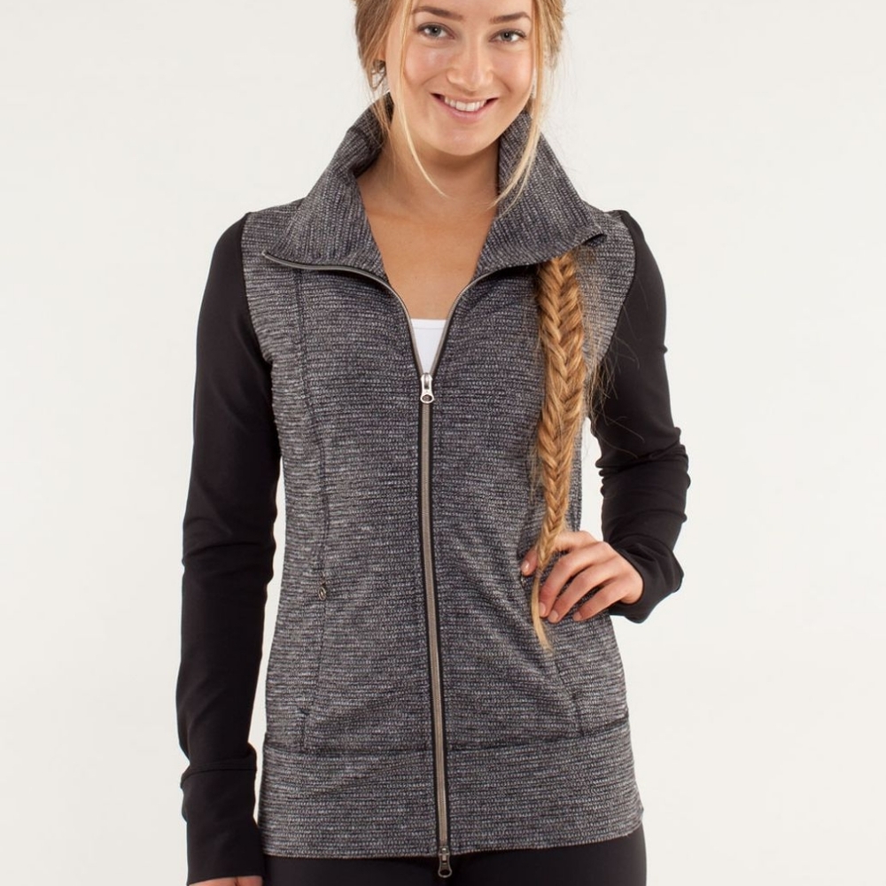 Lululemon Daily Yoga Jacket 6 Coco Pique Black